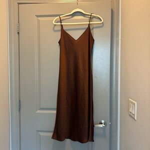Aritzia (Wildfed) brown slip dress